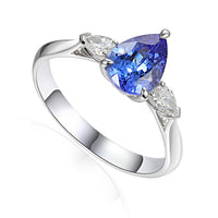 Bague Or Blanc Tanzanite Diamants