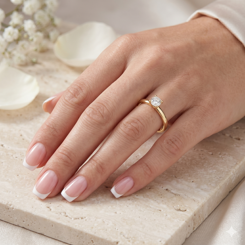 Solitaire Or Jaune Diamant