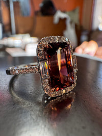 Bague Or Blanc Tourmaline Rose