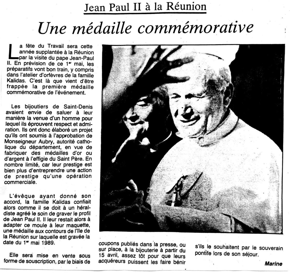 La visite du Pape Jean-Paul II